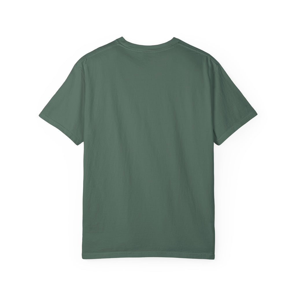 Seafoam green T-shirt with no visible front graphic, shown from back.