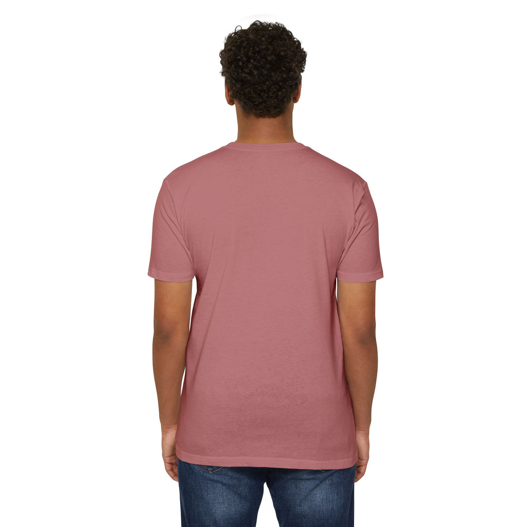 Maroon t-shirt back view with plain solid fabric