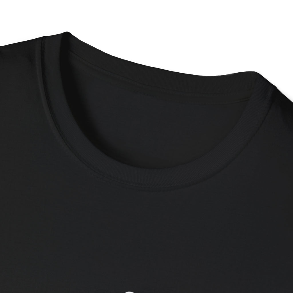 Black crew-neck T-shirt collar detail, ribbed neckline