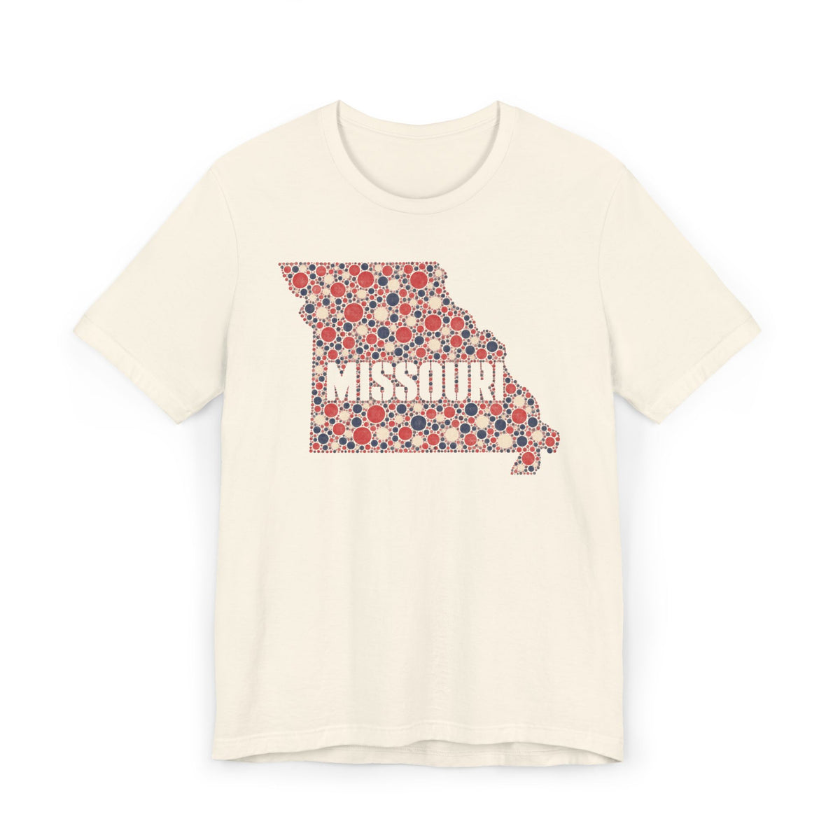 Missouri State Floral Map T-Shirt | Red White and Blue Missouri Outline Graphic Tee