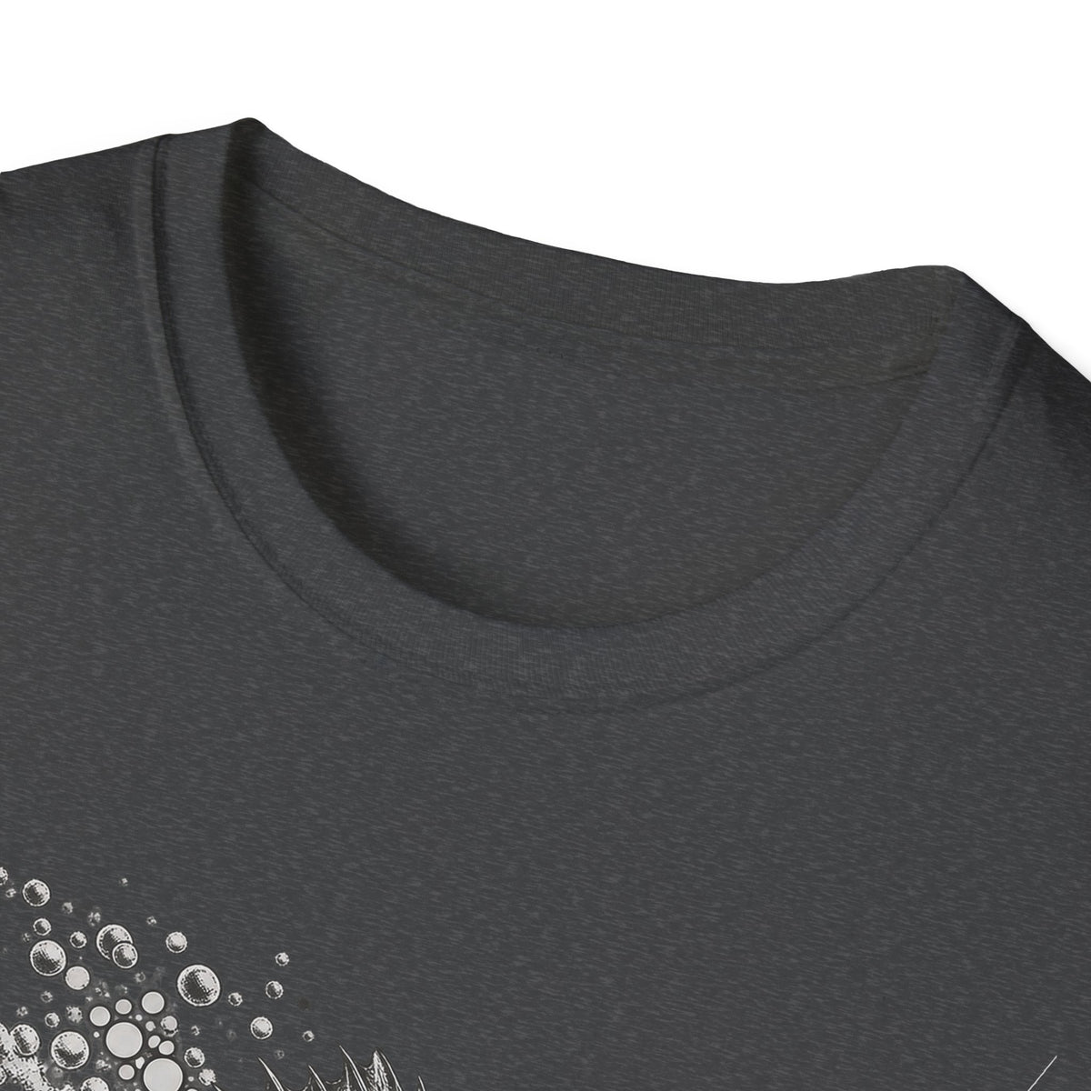 Walleye fishing T-shirt in dark gray with crew neck and short sleeves