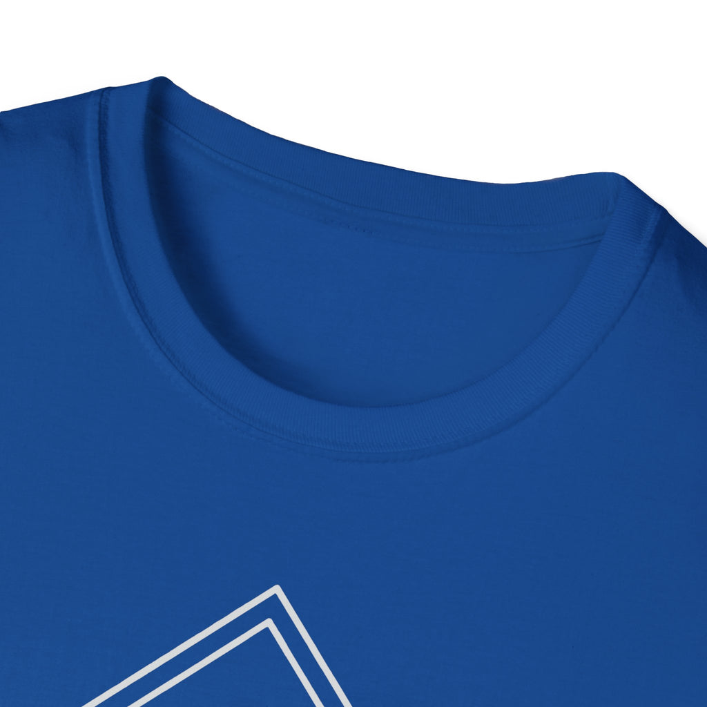 Royal blue T-shirt crew neck close-up