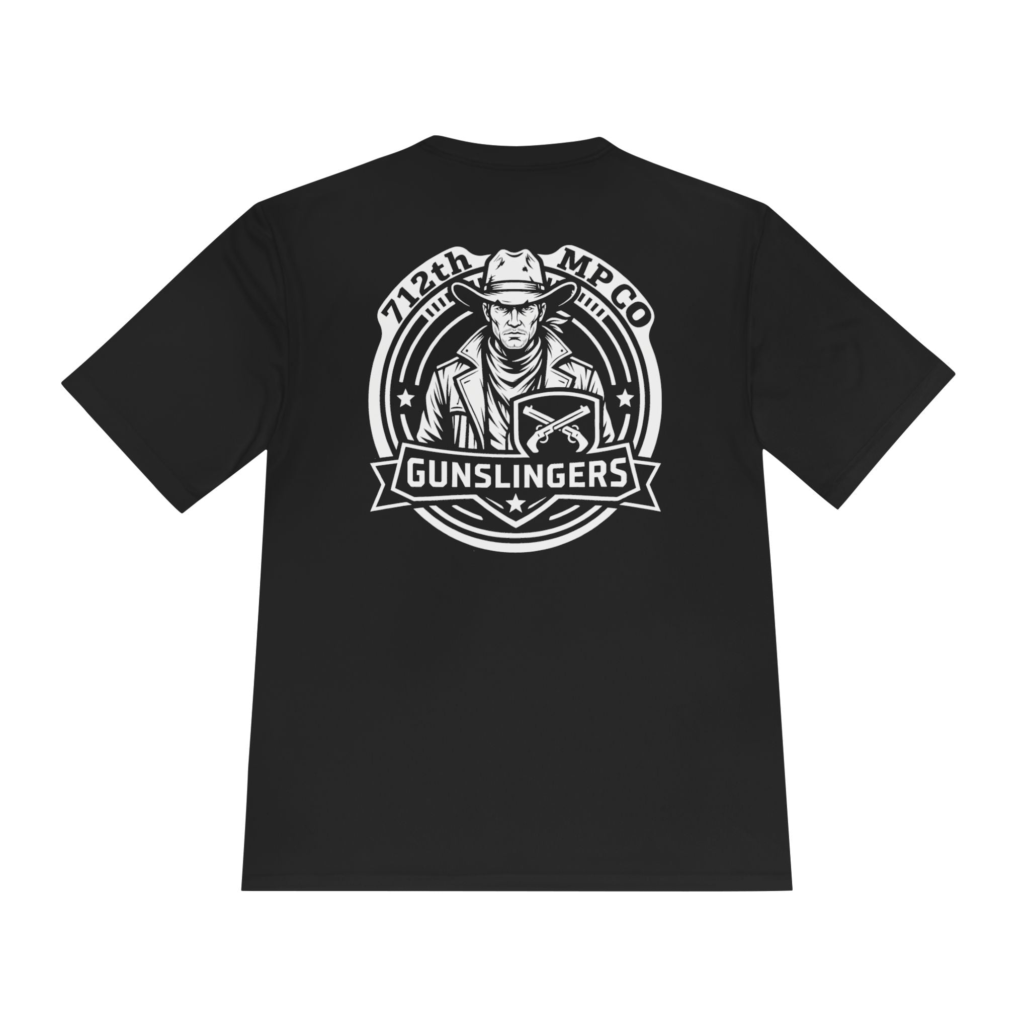 Black T-shirt with large back logo graphic print
