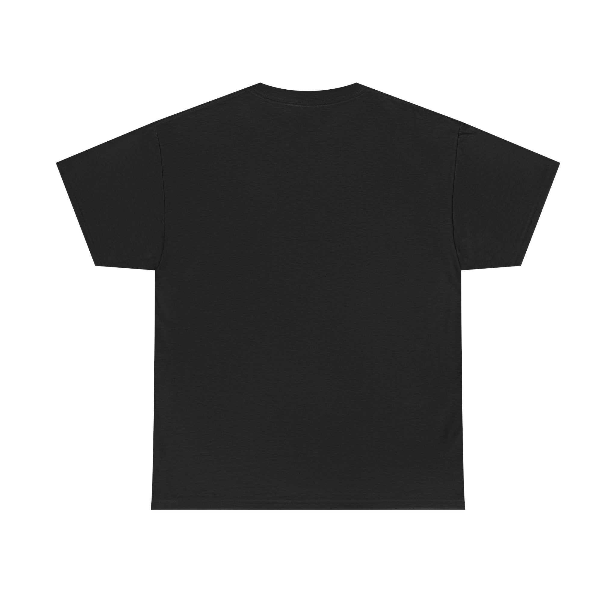Black crew-neck T-shirt, plain back view