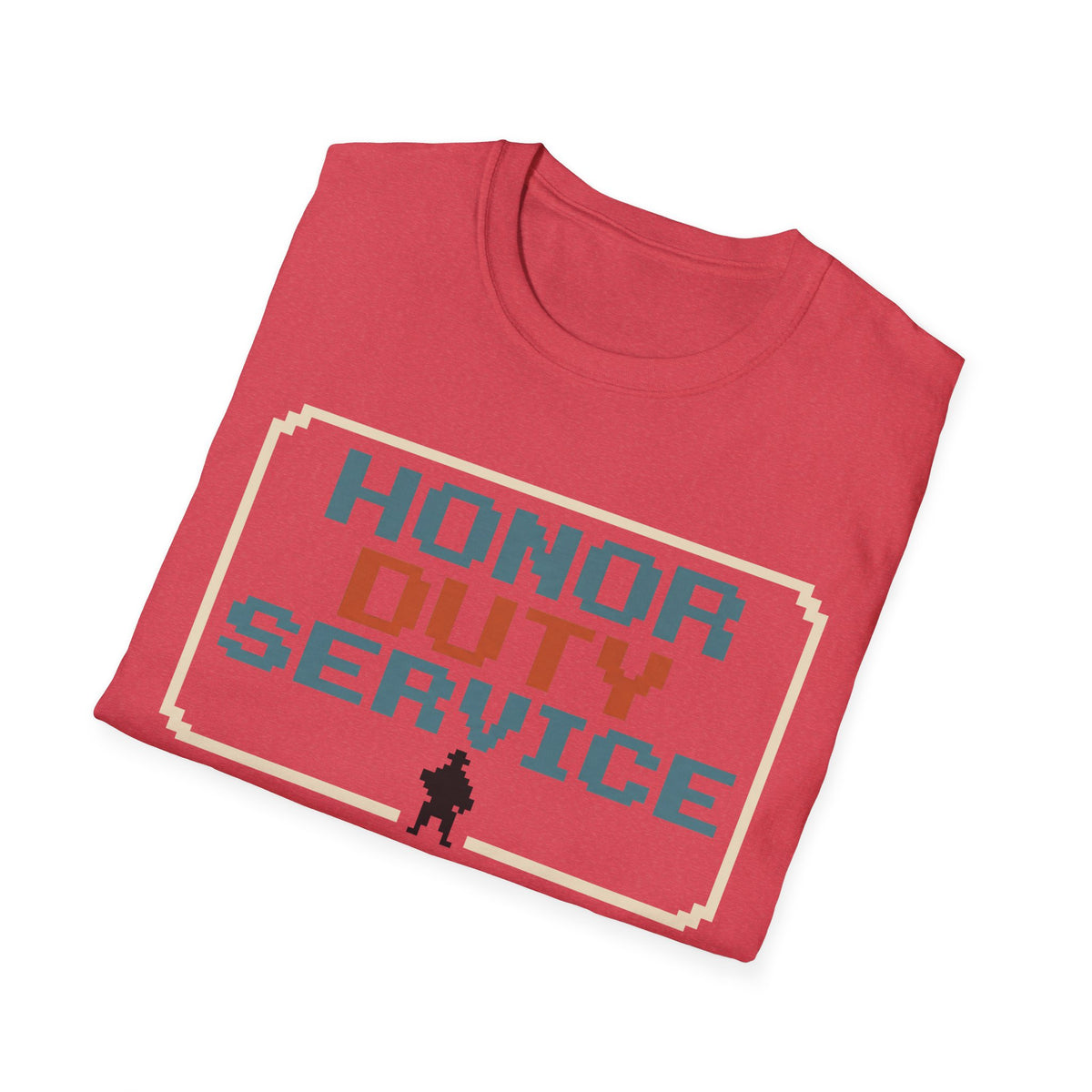 Honor Duty Service T-Shirt - Retro Pixel Veteran Tribute Tee