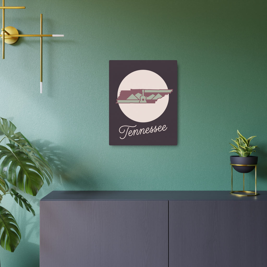 Mauve Tennessee skyline metal wall sign with “Tennessee” lettering