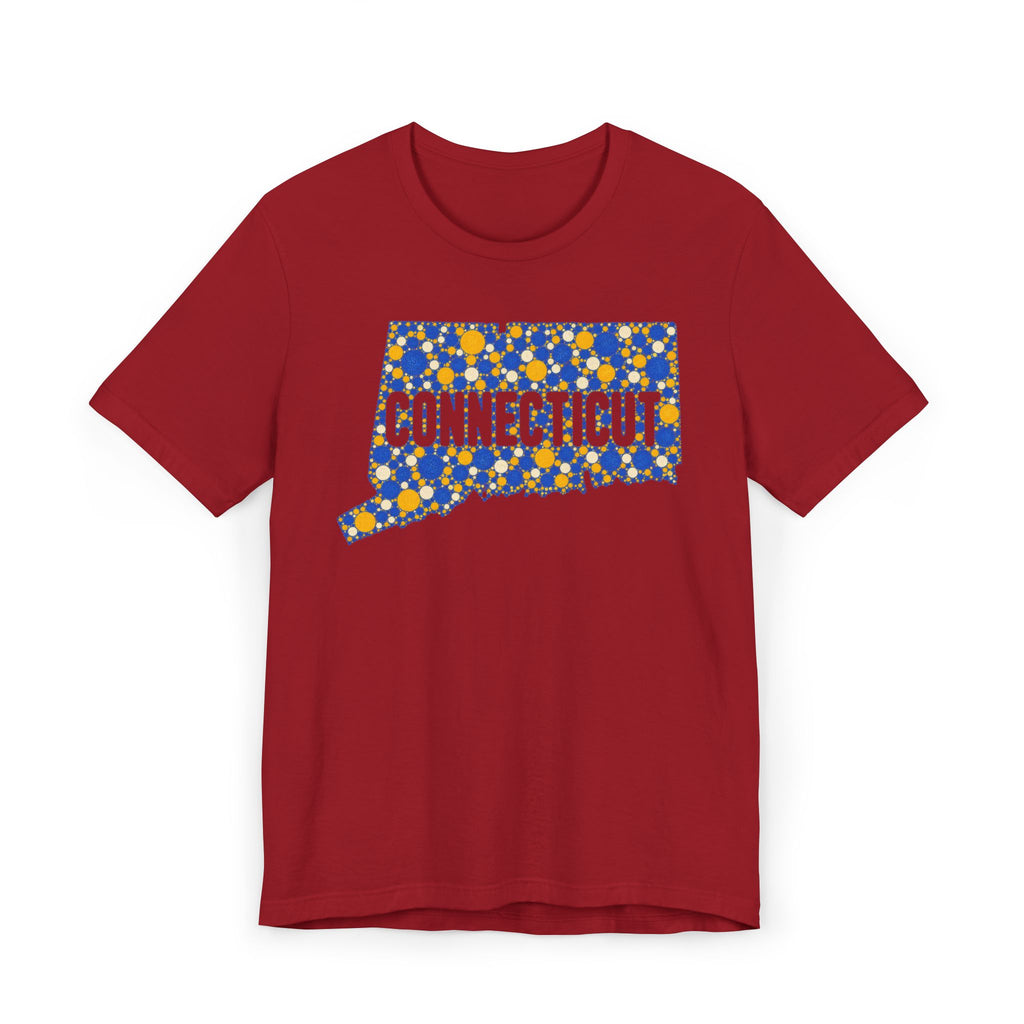 Connecticut State Floral Pattern T-Shirt | Connecticut Map Outline Graphic Tee