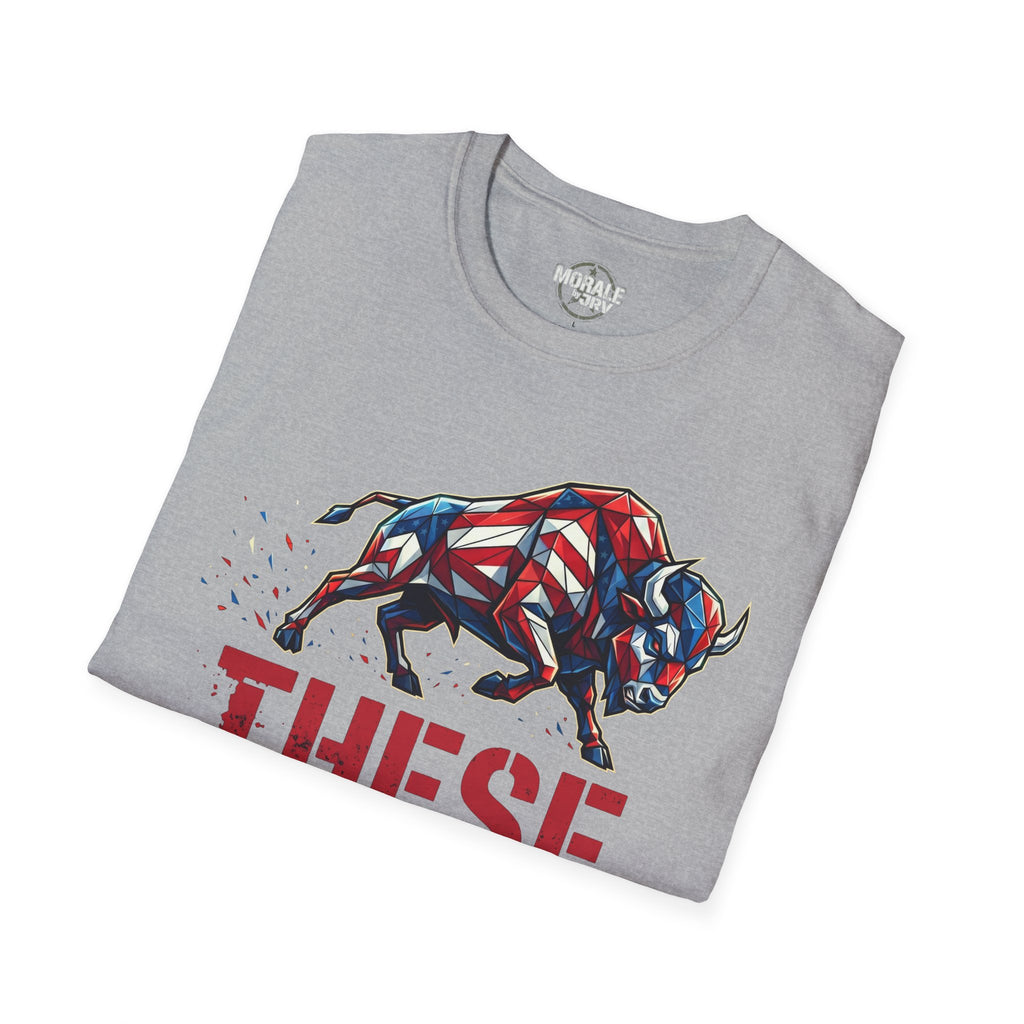 Sport Grey T‑Shirt mit Bullen-Grafik und kräftigem Schriftzug unten