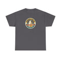 Charcoal graphic T-shirt with circular bear badge logo