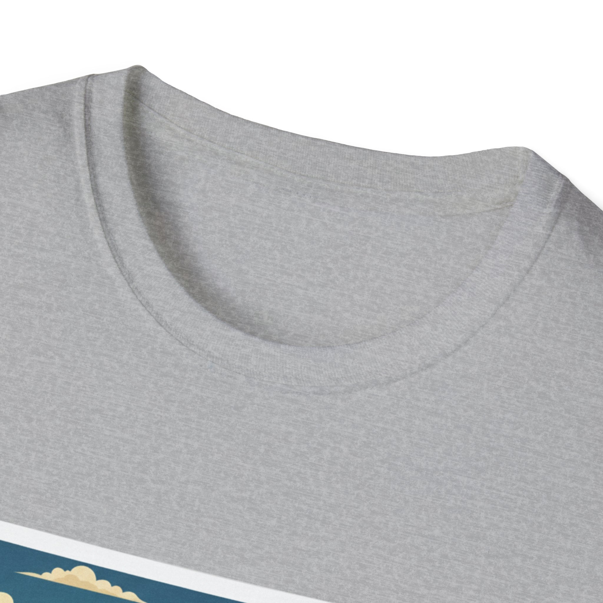Sport grey T-shirt neckline close-up, no visible print
