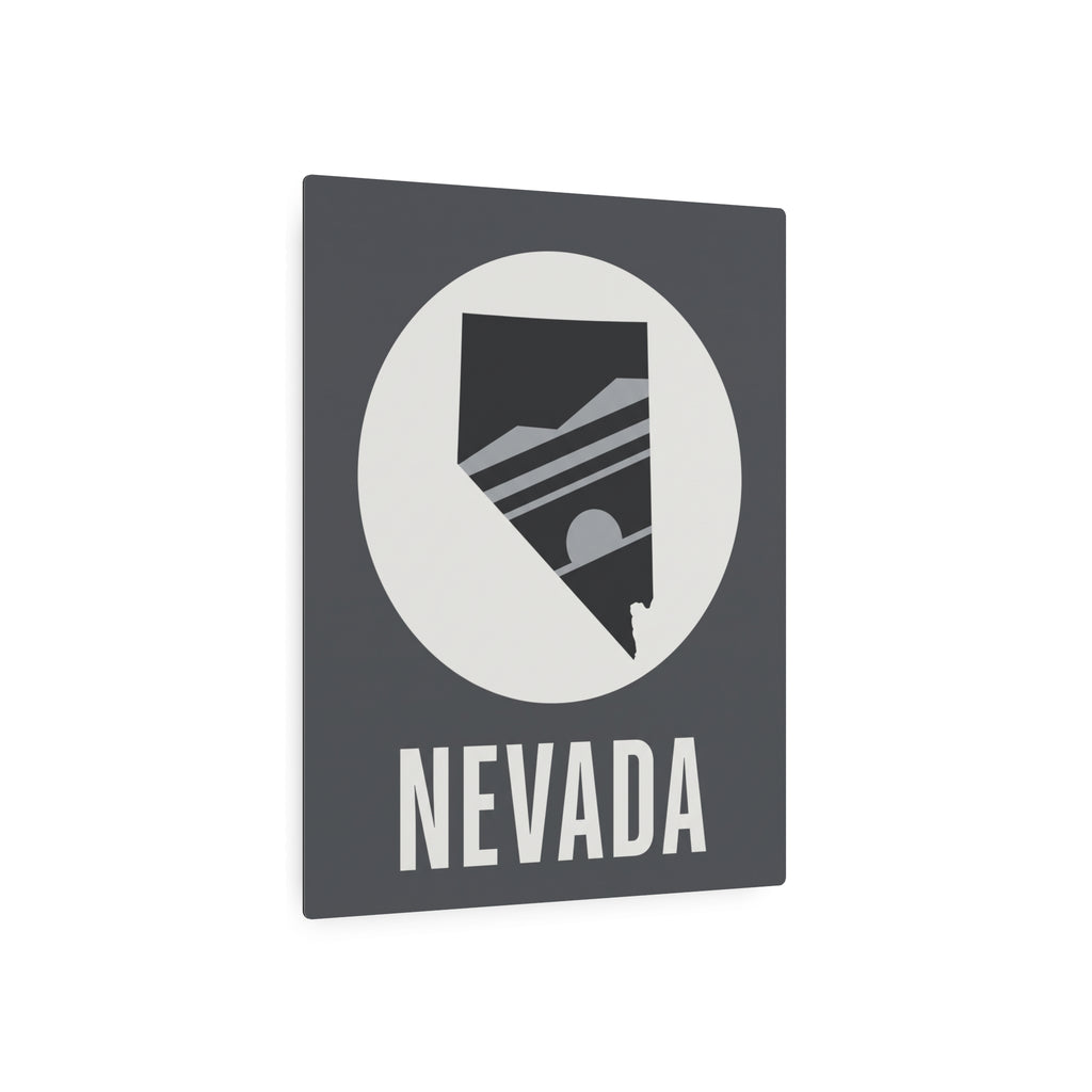 Dark Nevada wall sign featuring circular state emblem and bold “NEVADA” title