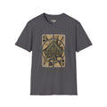 Ace Target T-shirt, Charcoal with crosshair spade graphic front