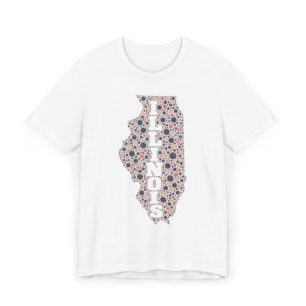 Illinois State Floral Polka Dot T-Shirt | Illinois Outline Graphic Tee
