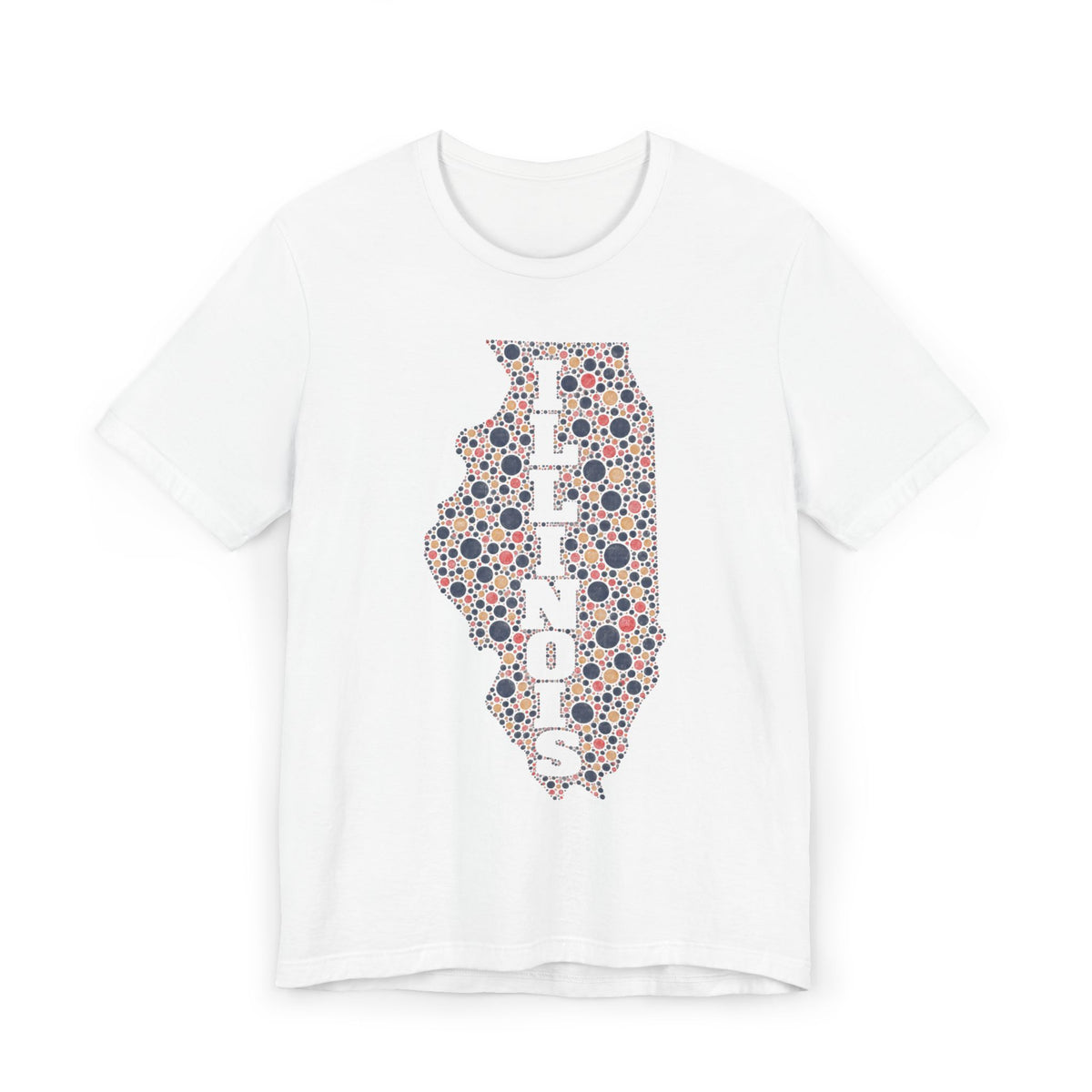 Illinois State Floral Polka Dot T-Shirt | Illinois Outline Graphic Tee