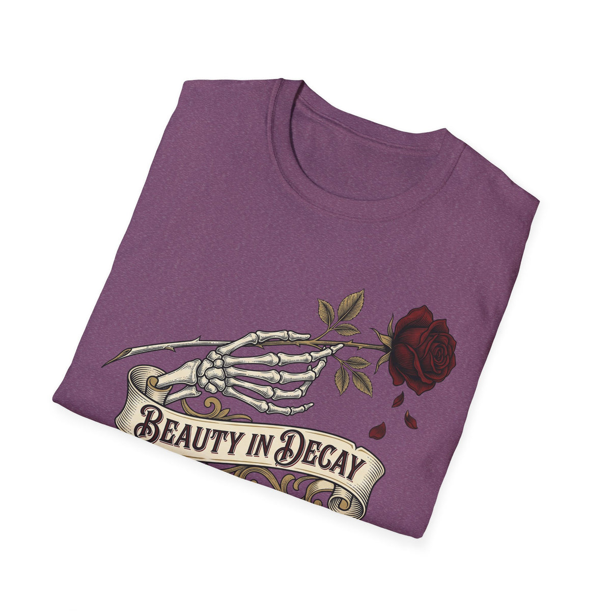 Beauty in Decay T-Shirt - Skeleton Hand & Rose Gothic Tattoo Tee
