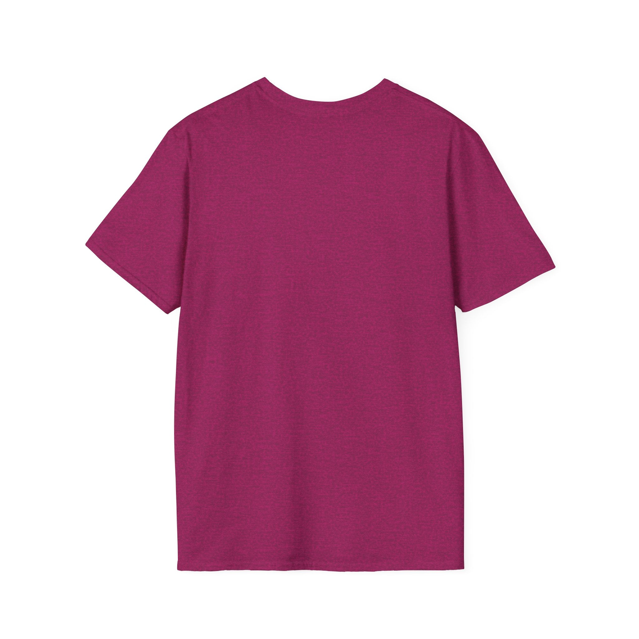 Magenta T-shirt, plain back view with crew neck