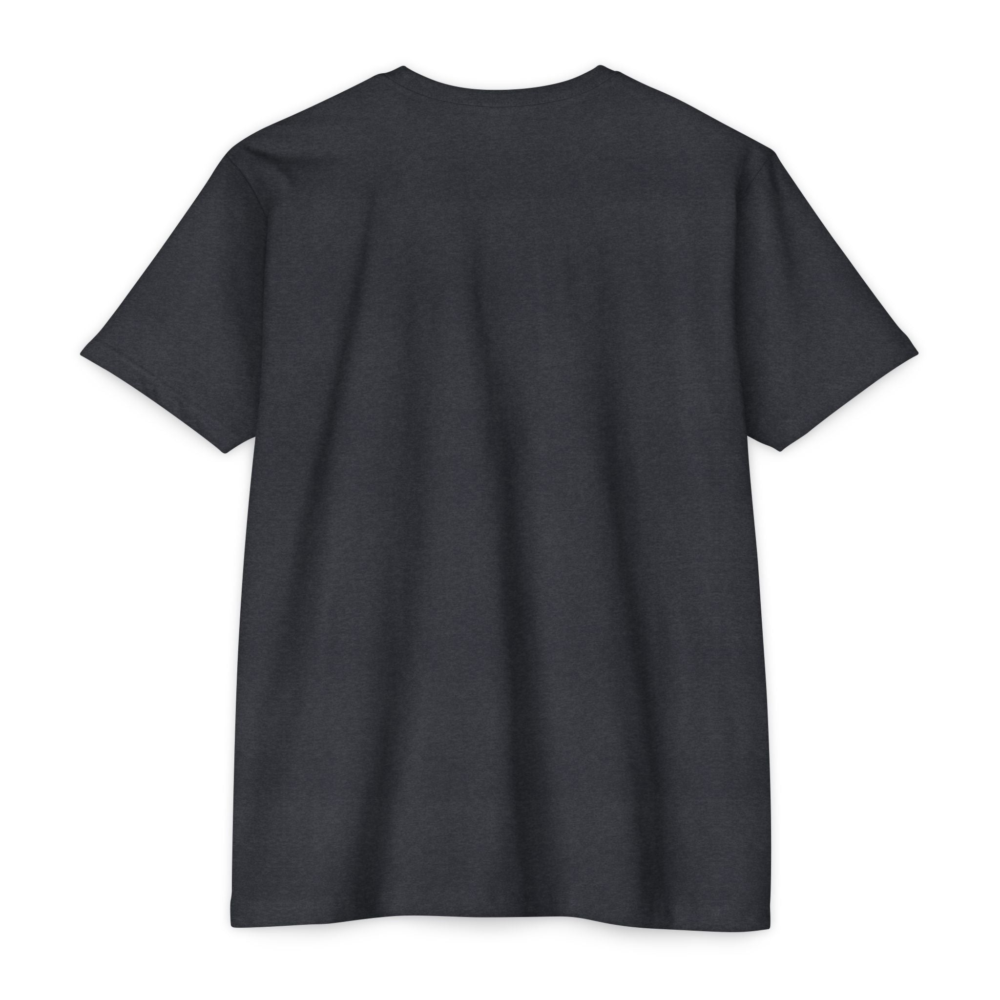 Dark charcoal crewneck T-shirt, short sleeves