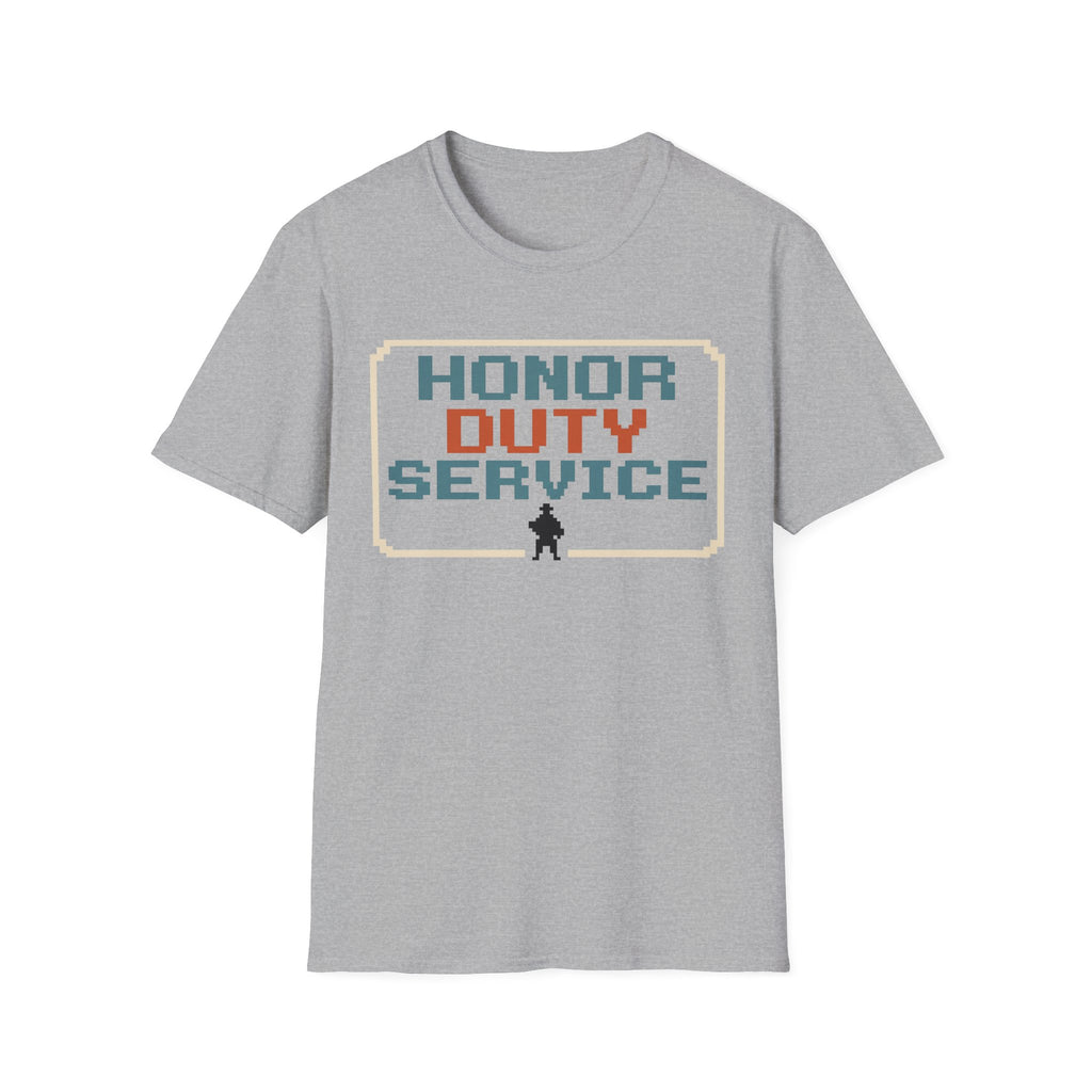 Honor Duty Service T-Shirt - Retro Pixel Veteran Tribute Tee