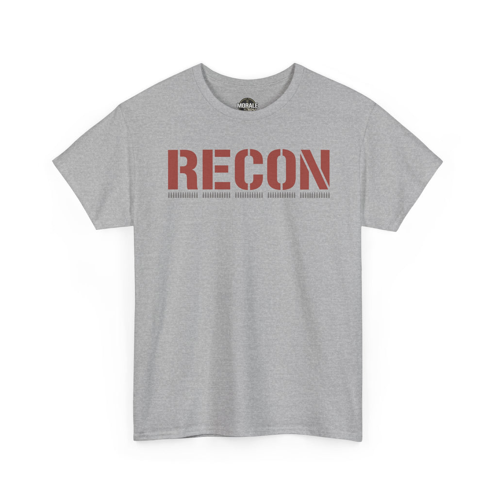 Sport grey unisex T-shirt with RECON graphic across chest