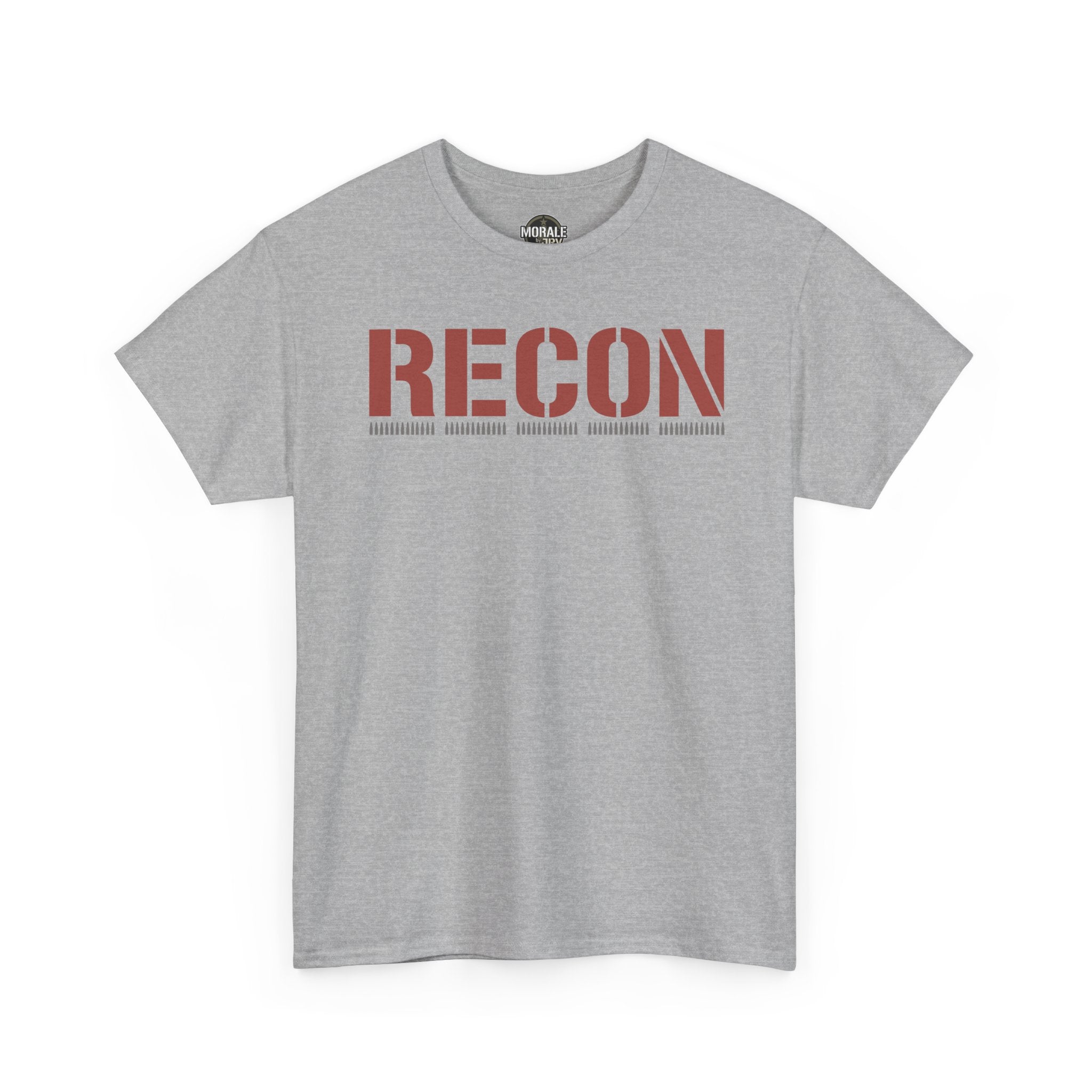 Sport grey unisex T-shirt with RECON graphic across chest