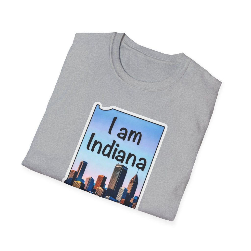 Sport Grey T-shirt with framed “I am Indiana” skyline print