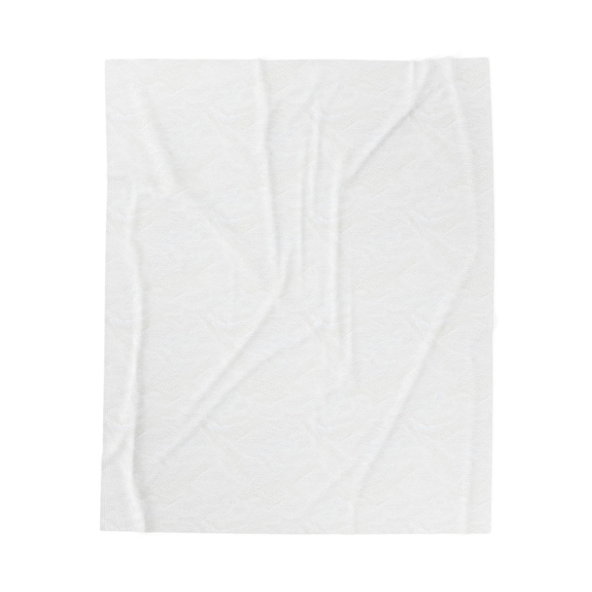 White velveteen plush blanket, smooth solid reverse side
