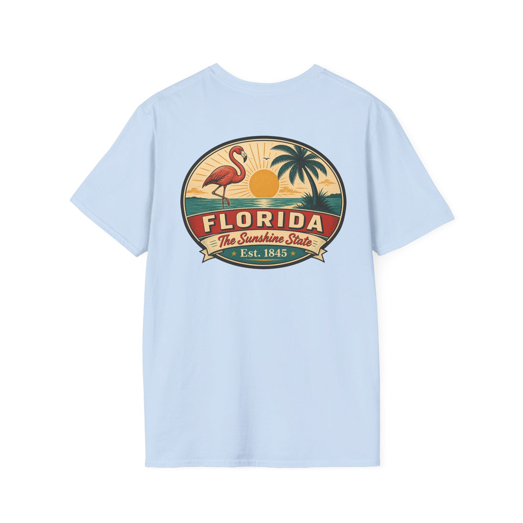Light blue T-shirt with Florida badge graphic on chest
