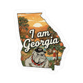 I am Georgia sticker with state outline, bulldog wearing cap, text “I am Georgia”