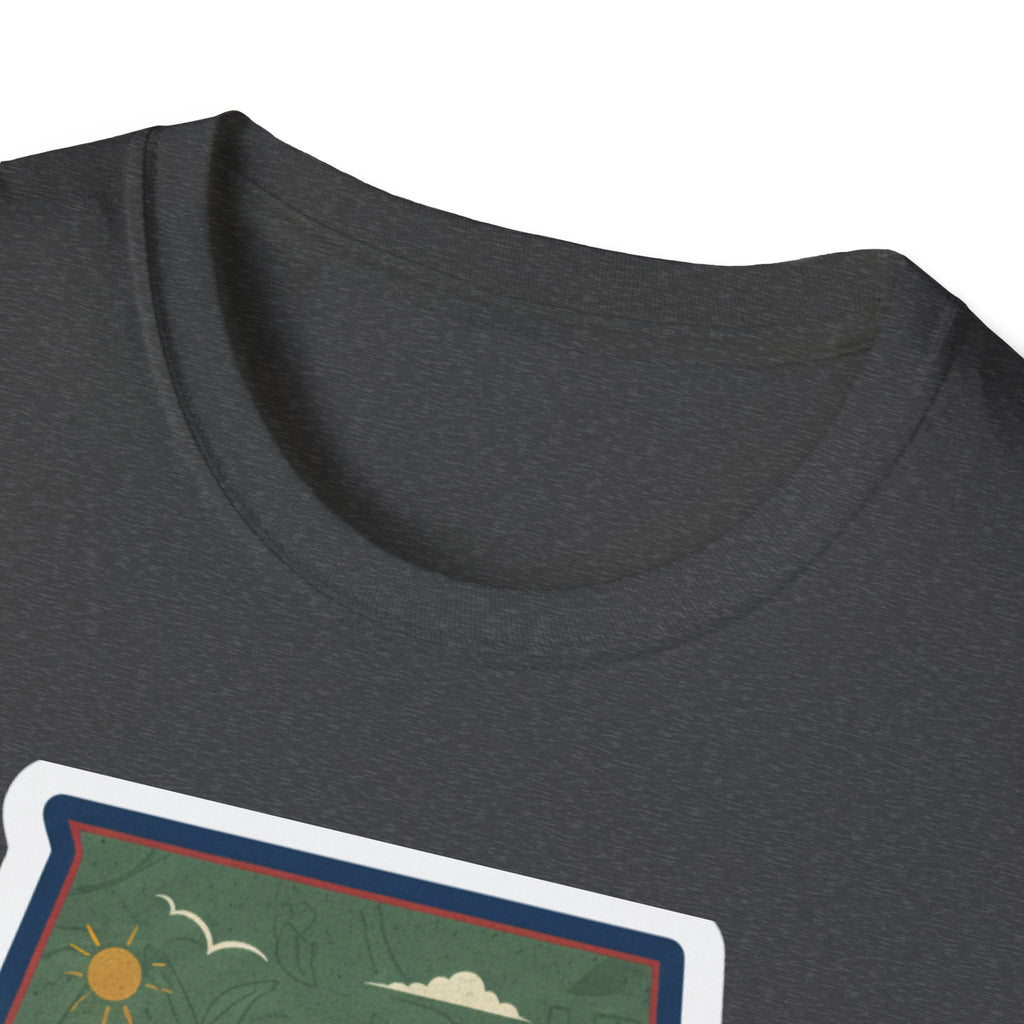I Am Alabama T-shirt in heather blue, plain front view