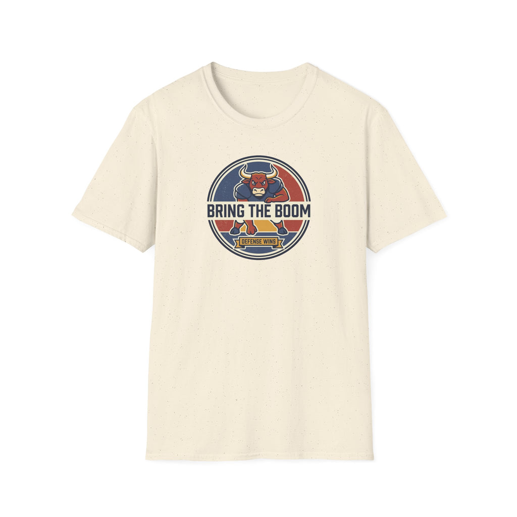 Bull mascot t-shirt, natural, front graphic