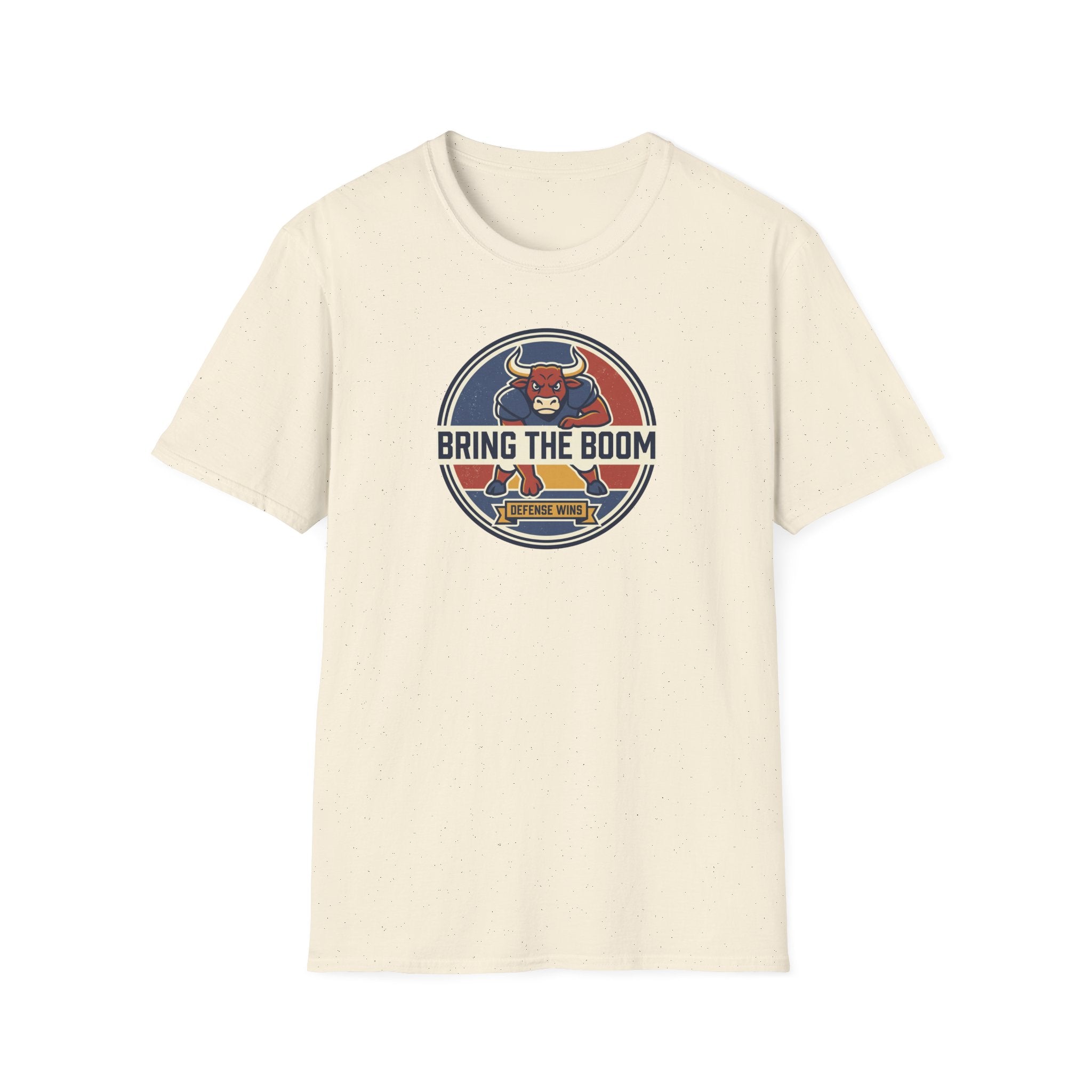 Bull mascot t-shirt, natural, front graphic