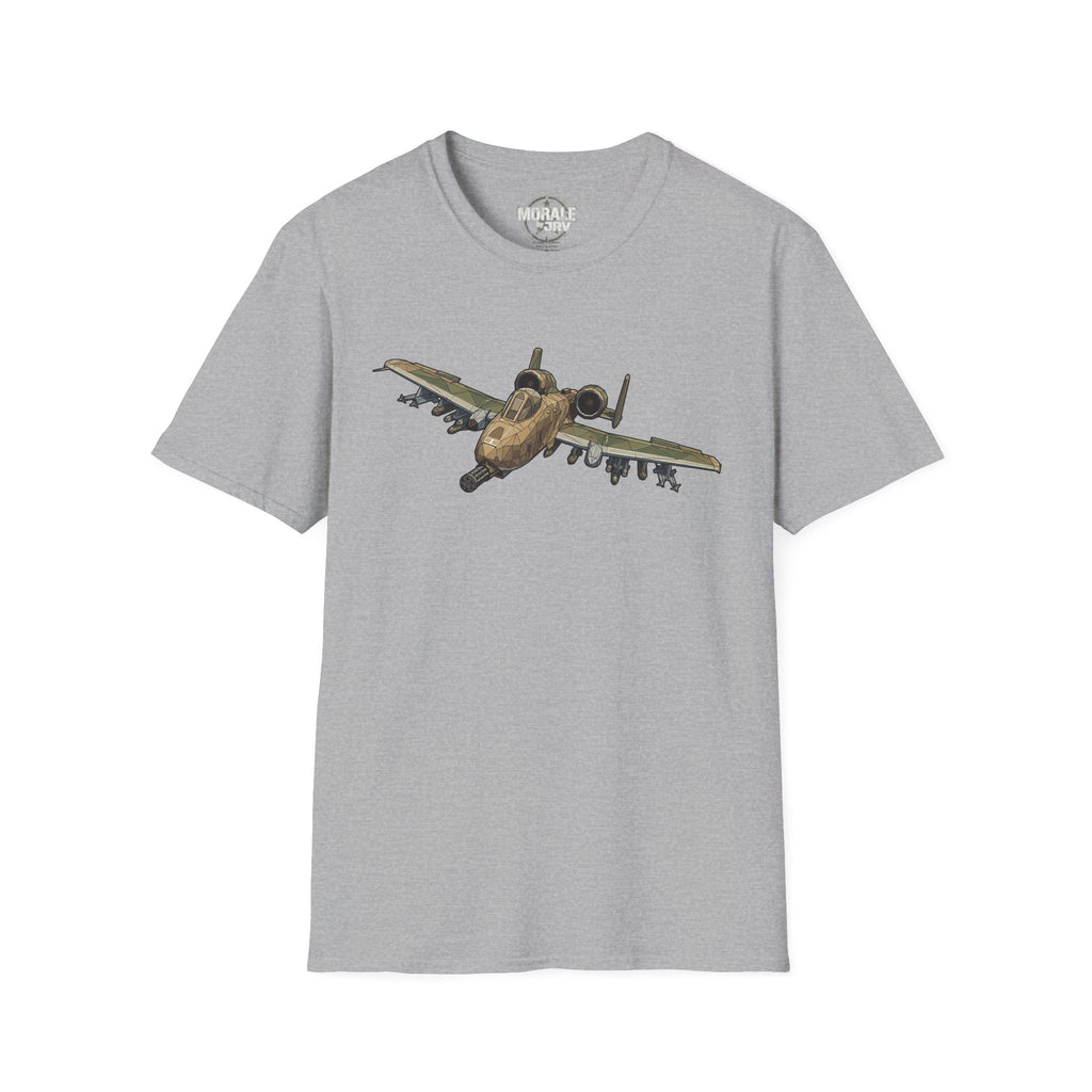 Sport Grey T-shirt with A-10 Warthog aircraft graphic on the chest