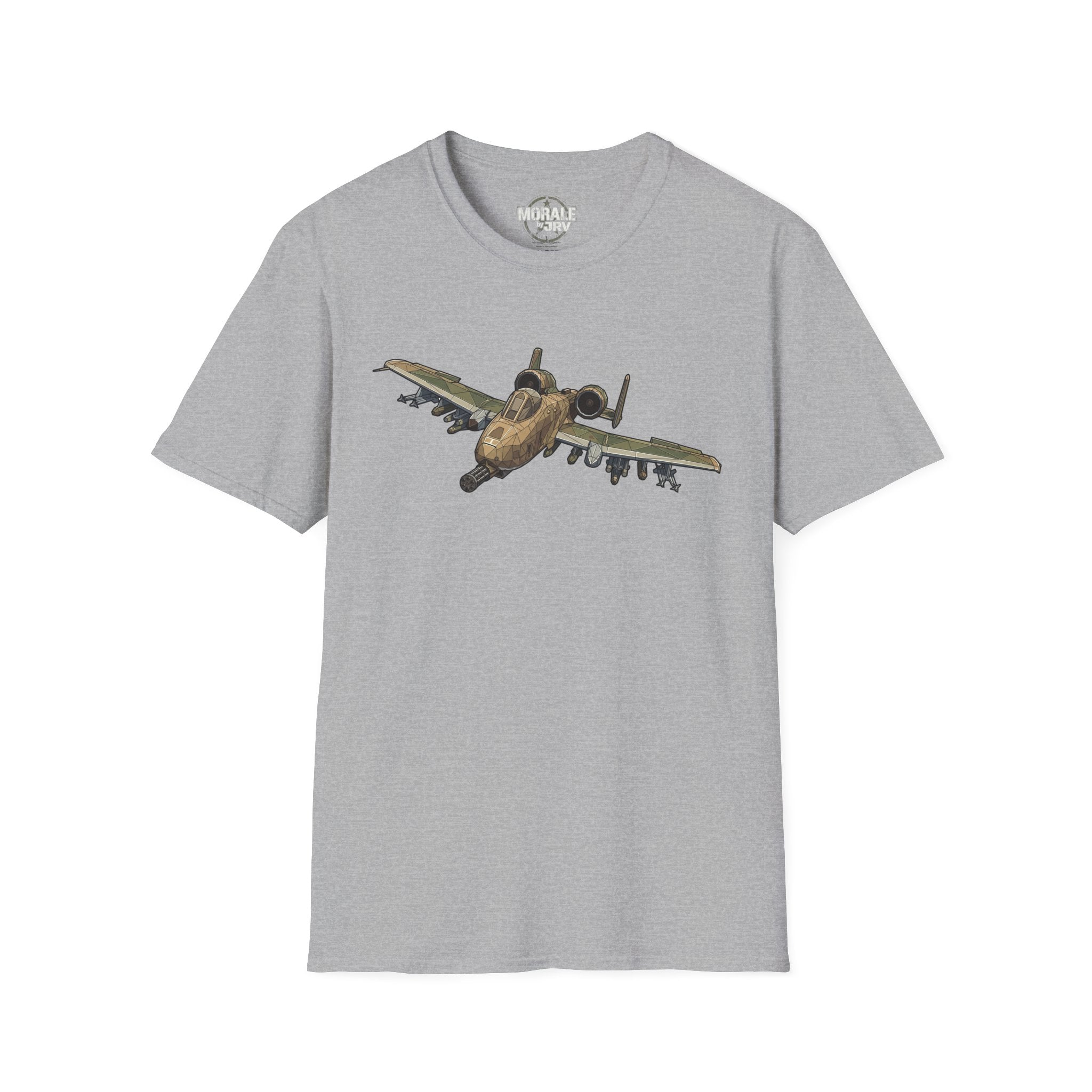 Sport Grey T-shirt with A-10 Warthog aircraft graphic on the chest