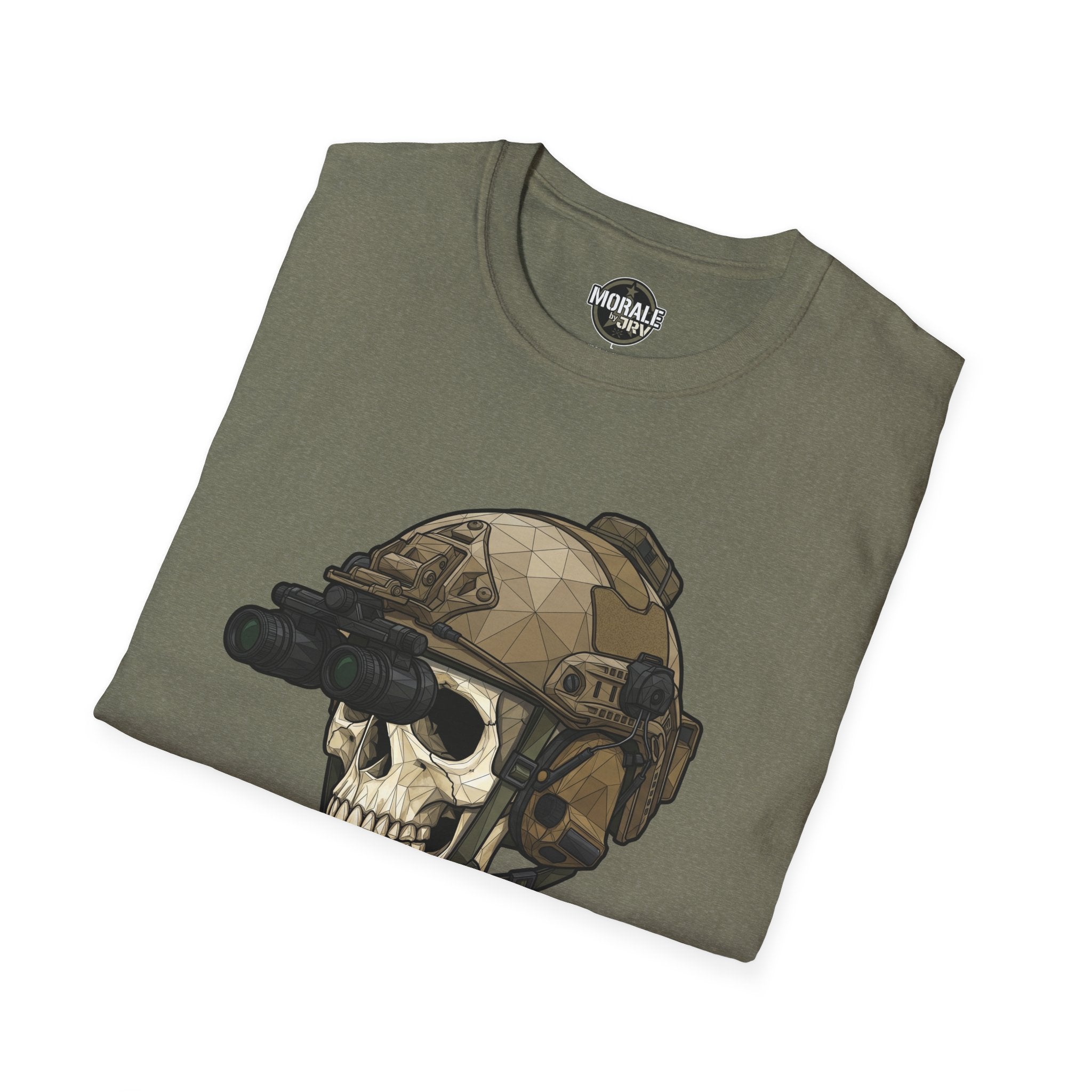 Freedom Costs T-shirt, olive with skull tactical helmet NVG graphic