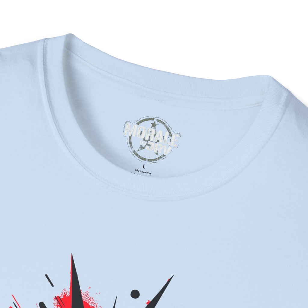 Liberty Statue graphic T-shirt in Light Blue, back neckline with small logo