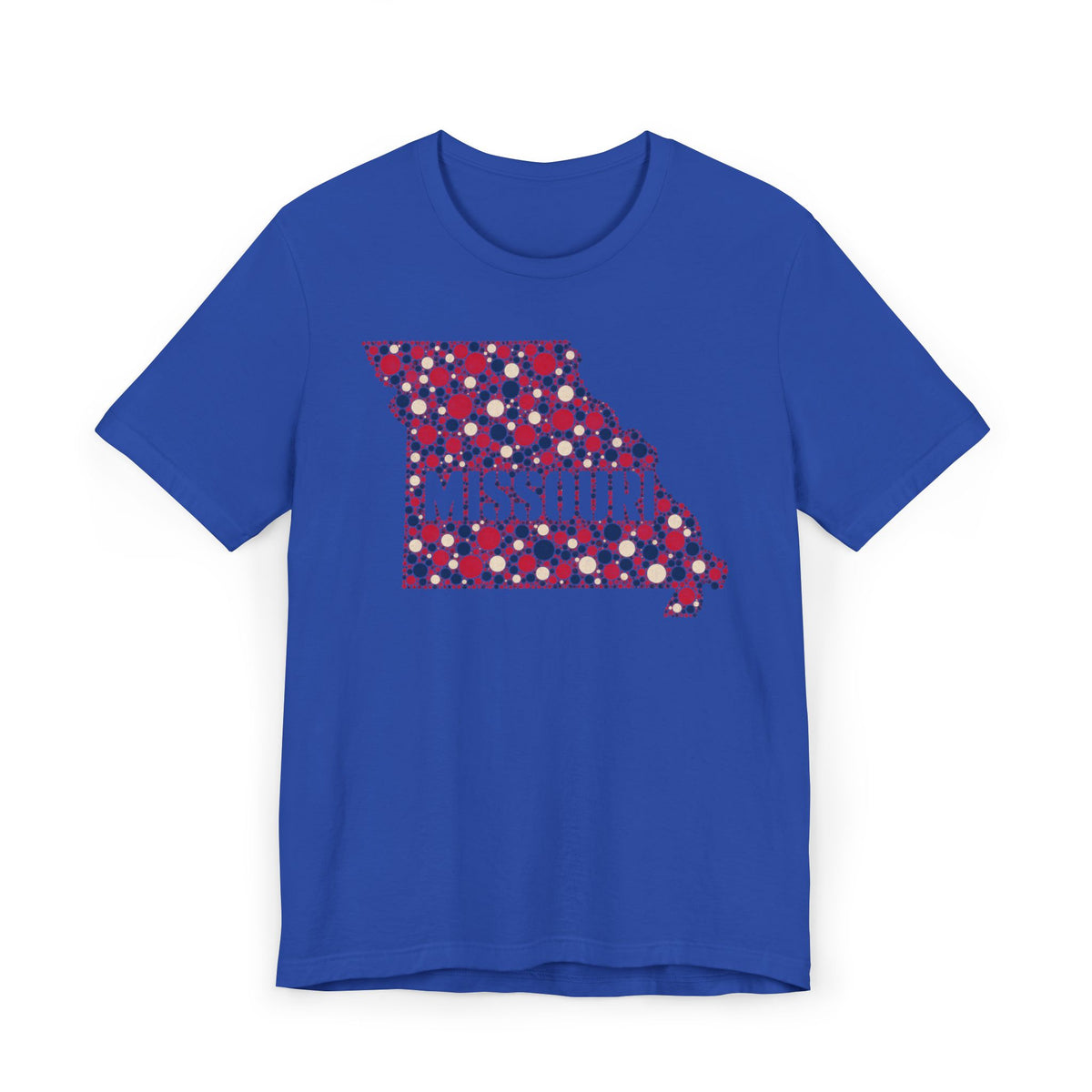 Missouri State Floral Map T-Shirt | Red White and Blue Missouri Outline Graphic Tee