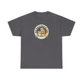 Charcoal sloth graphic T-shirt with circular Take Your Time badge print