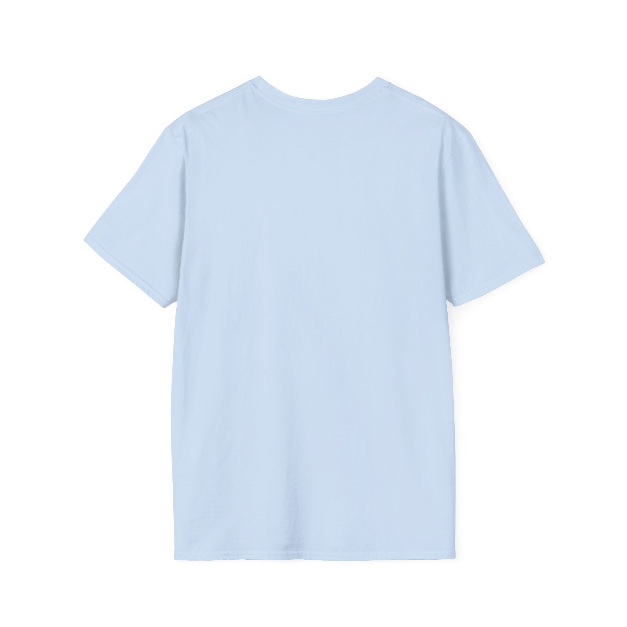 Unisex softstyle T-shirt, light blue back view