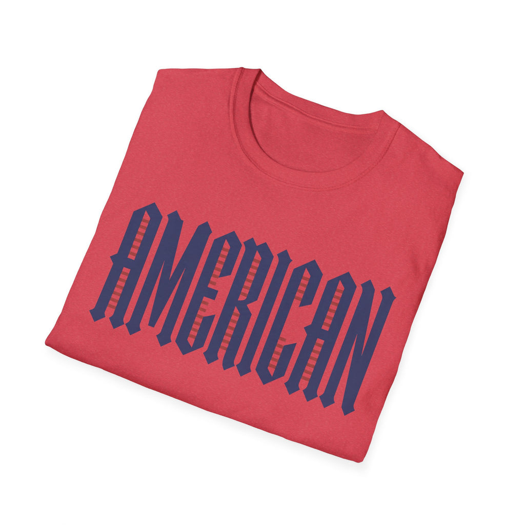 American Flag Stripe Lettering T-Shirt - Patriotic USA Pride Tee