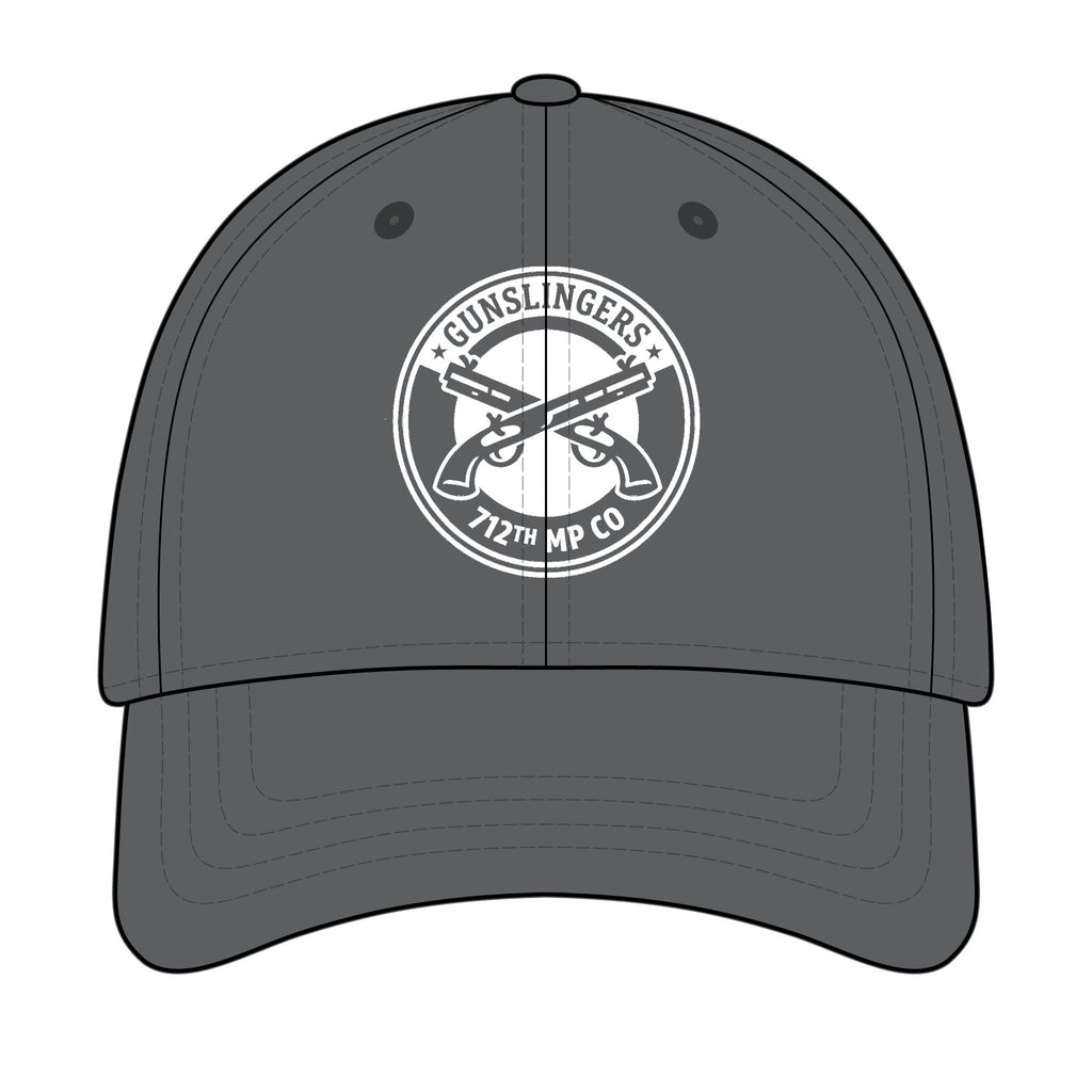 Embroidered baseball cap in graphite black with white front logo