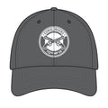 Embroidered baseball cap in graphite black with white front logo