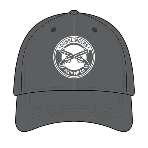 Embroidered baseball cap in graphite black with white front logo