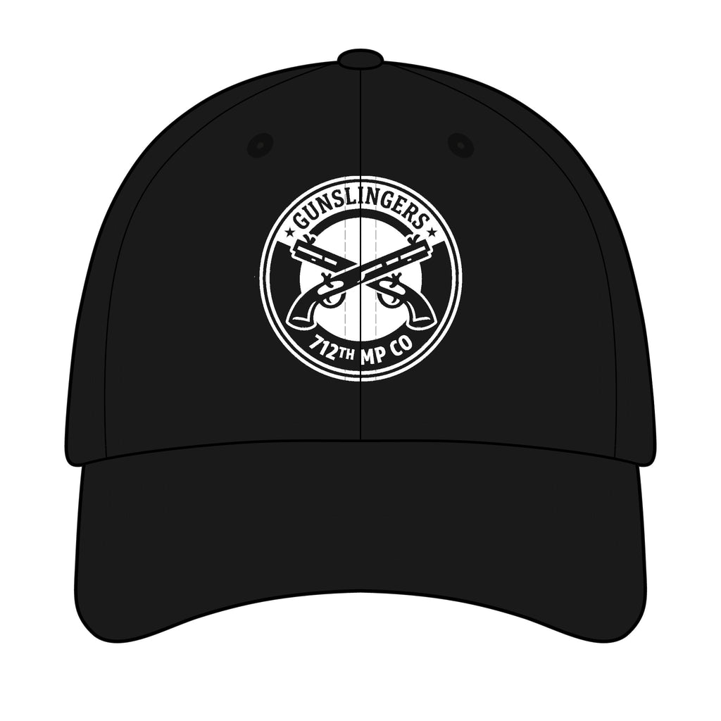 Embroidered baseball cap in black with white front logo