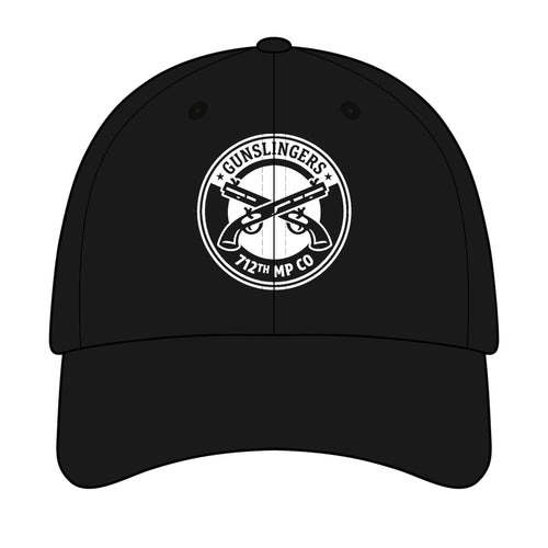 Embroidered baseball cap in black with white front logo
