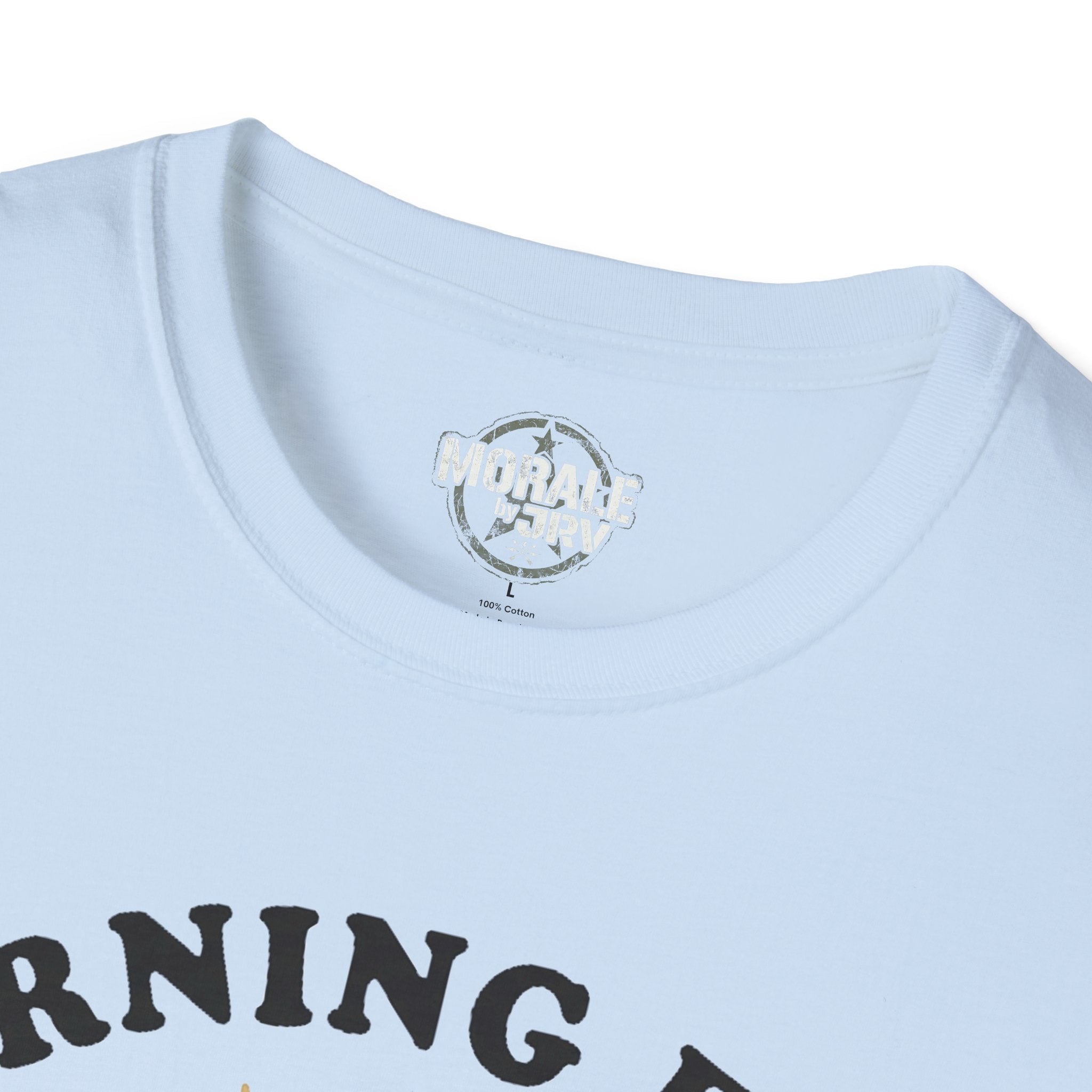 Light Blue t-shirt with small circular logo at the chest