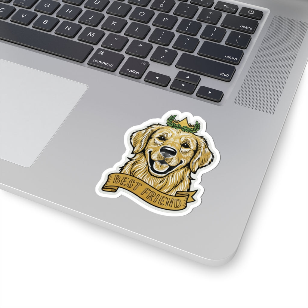 Golden Retriever “Best Friend” sticker on white border