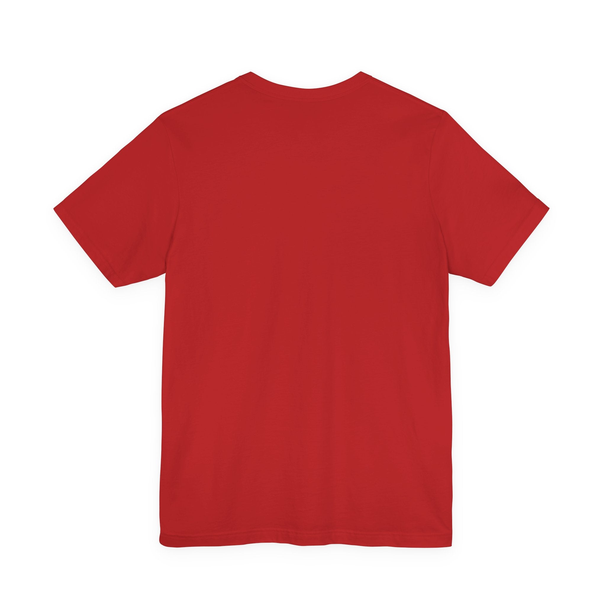 Red T-shirt, plain front with crew neck