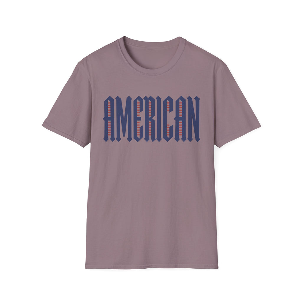 American Flag Stripe Lettering T-Shirt - Patriotic USA Pride Tee