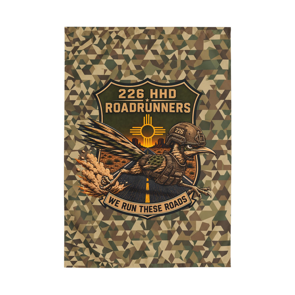 226 HHD Roadrunners Camouflage Outdoor Flag Verticle