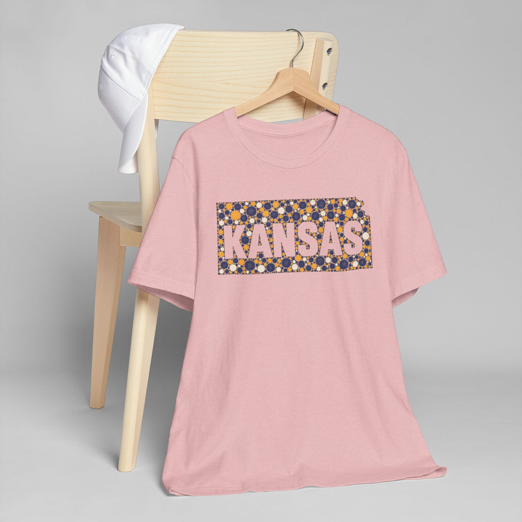 Kansas State Floral Pattern T-Shirt | Kansas Map Outline Graphic Tee